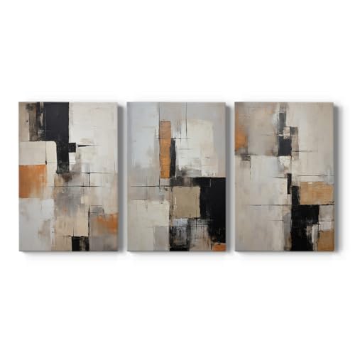 Renditions Gallery Beige Geometry Canvas Wall Decor Color Block Triptych