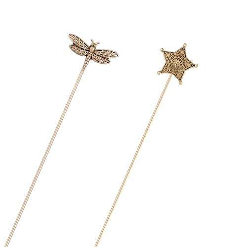 Image of Alilang 2Pcs Classic Hat Pins for Women and Lapel Brooch Set Vintage Style Decorative Stick Pins for Hats Suits Scarves Fitted Hats to Keep Hat in Place
