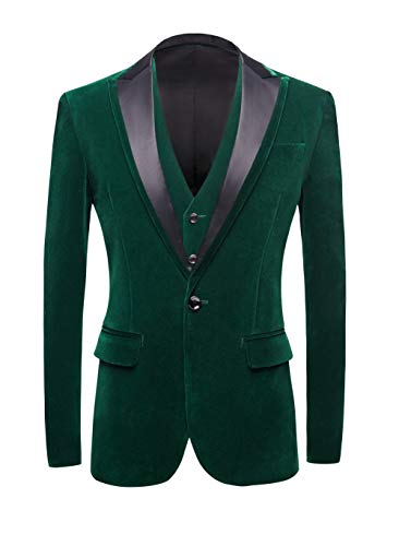 Men's One Button Royal Blue Suit Velvet Jacket Black Vest Pants Wedding Suits Groom Tuxedos2