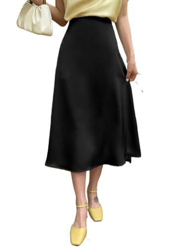 High Waist Solid A-Line Skirt Basic Women's Summer Casual Vinage Skirt