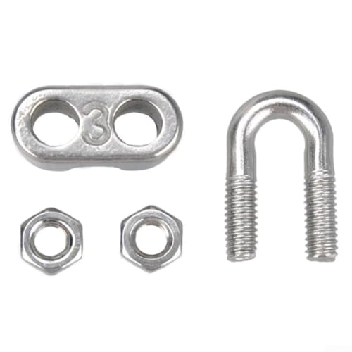 20 abrazaderas de cable de cuerda de alambre resistentes para aplicaciones de elevación y anclaje (4 mm)