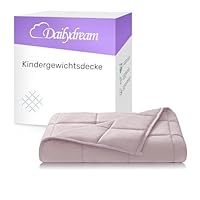 Dailydream Children's Weighted Blanket 104 x 150 cm 3.2 kg Cuddly Pink 100% Cotton with Glass Bead Filling Heavy Blanket for Sleeping Weighted Blanket Therapy Blanket 35-55 kg
