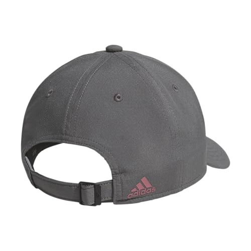adidas Boné masculino Alliance com alça traseira ajustável estruturado coroa média, cinza seis/preto