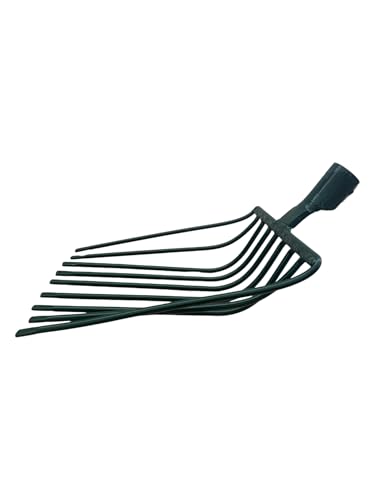 AGROHIT Steingabel mit 9 Zinken, Gabel mit Arbeitsteil aus Stahl, Drahtgabel mit 100 cm Langem T-Stiel, Kohlengabel, Kartoffelgabel, Heugabel, Mistgabel, Arbeitsmaße: 26,5 cm x 36 cm, Grün