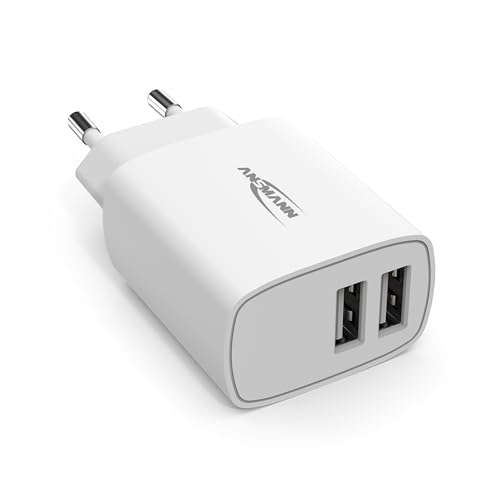 ANSMANN 2-Port Dual USB Ladegerät 2.4A - USB Charger mit Smart-IC Ladesteuerung, Netzteil besonders geeignet für iPhone, Samsung Galaxy, Huawei, Xiaomi, Tablet, GoPro, e-Book Reader, etc.