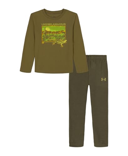 Image of Under Armour Boys' 2-Piece Long Sleeve T-Shirt and Fleece Pants Set, Outdoor Collection