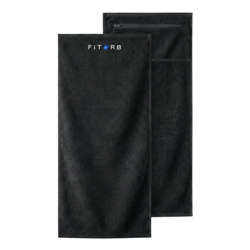 Fitorb™ Sporthandtuch – Premium Mikrofaser, schnell trocknend & hochsaugfähig, mit Reißverschluss-Tasche & Aufhängeschlaufe, Fitness- & Reisehandtuch, Gym, 90×40 cm