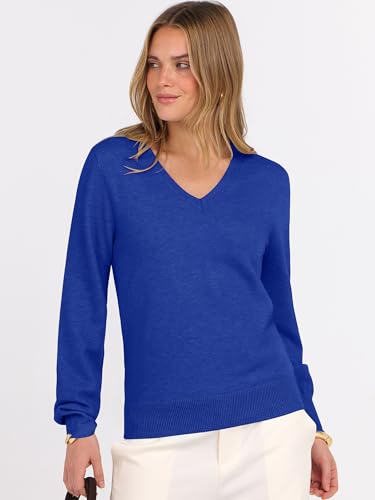 Image of ANRABESS Women's Long Sleeve V Neck Basic Sweaters | Classic Pullover Tops,Soft Loose,Business Casual Work,Travel Vacation,All Day Wear,Fall Spring Outfits,Winter Layer Clothing