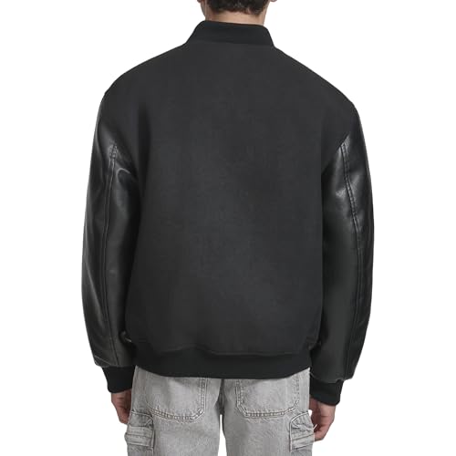 Champion Men's Letterman Varsity Bomber Jacket with Faux Leather Sleeves4