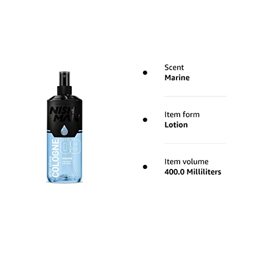 NISHMAN After Shave Cologne, 09 Marine, 400 ml â Nishman Relaxing Refreshing Aftershaving Spray Lotion Kolonya for MenâContains bergamot, lemon, watermelon, fresh grass, pineapple, rose (400 ml) - Image 7