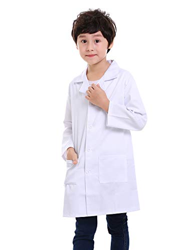 TopTie Batas de laboratorio Scrubs Niños Blanco para Científicos o Doctores 8