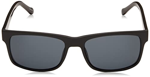 Fossil Men's FOS3061s Rectangular Sunglasses, MATTE BLACK/GRAY, 57 mm2