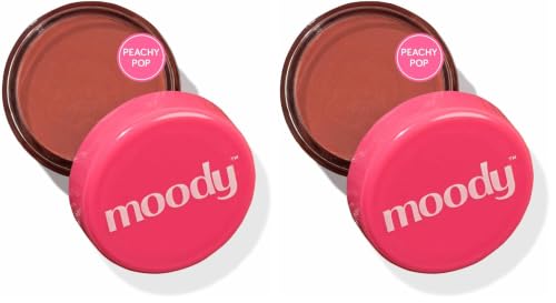 Image of Moody Plush 3-in-1 Lip, Cheek & Eye Tint - Peachy Pop with Cacao Butter, Shea Butter & Jojoba Oil | Long Lasting | Paraben Free Lip Balm Moisturizer For All Skin Type, 5gm (Pack of 2)
