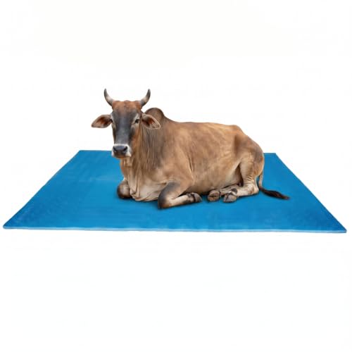 Image of Amazon Basics Premium EVA Cow Mat | 8x5 ft | 30mm Thick | Durable, Shock-Absorbent & Waterproof | Anti-Slip & Easy to Clean | Ideal for Cows, Buffaloes & Dairy Farms(Super Deluxe, Blue)
