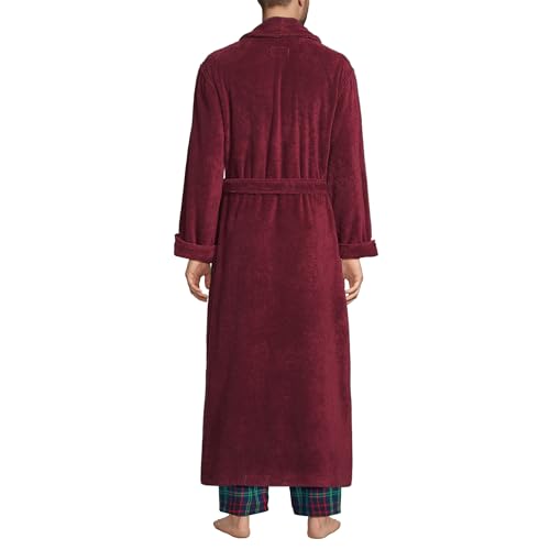 Lands' End Mens Full Length Terry Robe Rich Burgundy Regular X-Large2