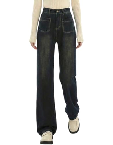 Image of ODDMONEKY Baggy Jeans for Women || Korean Jeans for Women || Wide Leg Korean High Waist Baggy Denim Pants (Wjeans-7)
