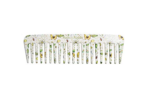 Rock & Ruddle Wide Tooth Comb. Perfect for Detangling Wet Hair and Applying Hair Color. Acorns & Butterflies Design