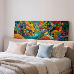 Toile panoramique de jungle colorée 50x150cm format long et étroit sans cadre