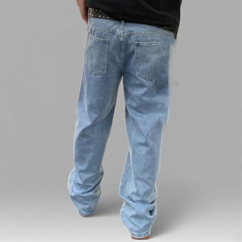 Men's Loose Straight Leg Denim Jeans Casual Wide-Leg Long Pants Streetwear Style3