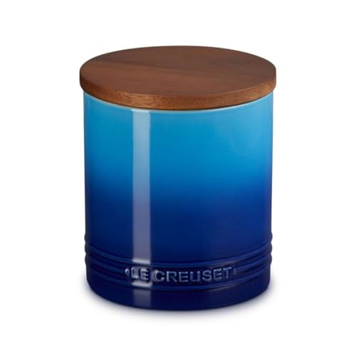 Image of Le Creuset Signature XL Salt Cellar and Storage Canister with Wood Lid, 1.2 qt., Marseille