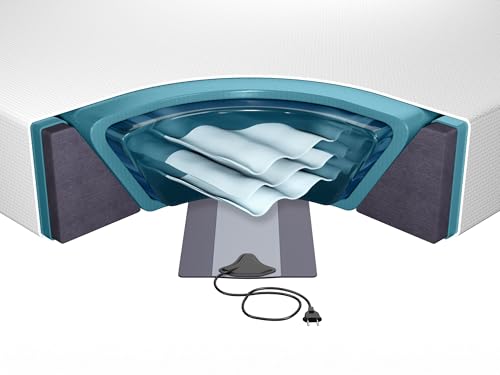 Kit Complet Lit à Eau 140 x 200 cm avec un Matelas à Eau un Cadre en Mousse une Housse et un Chauffage Beliani