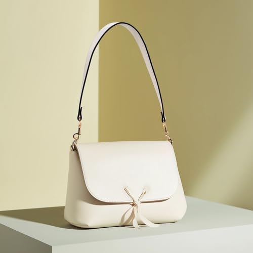 Sangle de sac en cuir véritable blanc LJCZKA pour anse sous le bras