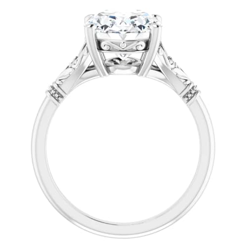 Oval Cut 4 Ct. Lab Diamond Engagement Ring4