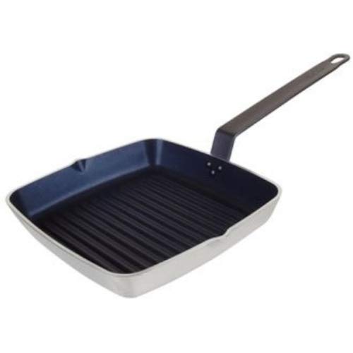 Vogue Square Non-Stick Ribbed Skillet Pan 41X240X240mm Frying Cookware Second Image