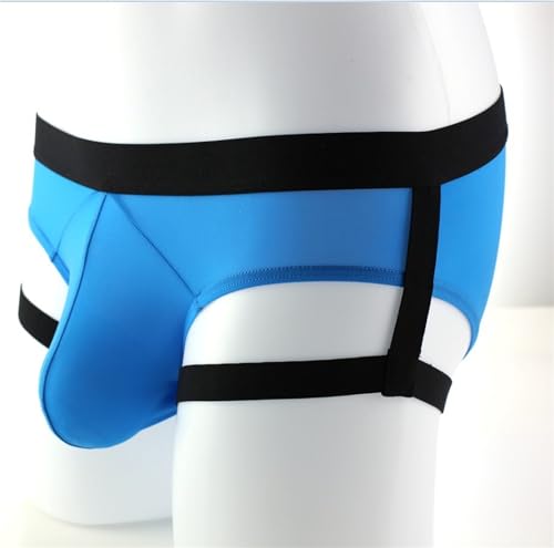 JEKE-DG Men's Garter See Through Ice Silk Briefs Breathable Stretch Big Pouch Thong Sexy Low Rise Jockstrap Underwear4