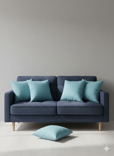 Image of Hotel Quality Premium Fibre Cushions | Cushion 16 inch x 16 inch | Pillow,Cushion,Cushions for, Cushion Pillow,Pillow,Cushions for Bed (Blue, 1)