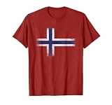 Norway Flag Distressed Nordic Red White Blue Symbol T-Shirt