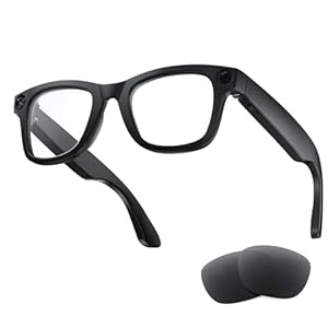 AI Smart Glasses with Camera, 8MP HD Camera Glasses, 1080P Video Recording Sunglasses, Real Time Translation, Voice Assistant, Open-Ear Audio for Travel, Meetings & Vlogging