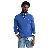 Coupe droite GANT Casual Cotton Half Zip Pull-Over, Bleu Vif, XXL Homme