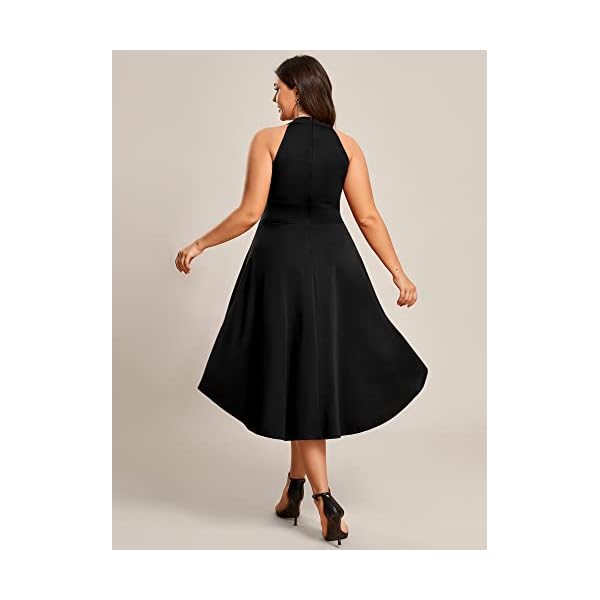 Ever-Pretty-Womens-Summer-A-Line-Halter-Plus-Size-Sundresses-Causal-Cocktail-Dress-01782-PZ Ever-Pretty Sexy Knee Length Empire Waist A Line High Low Plus Size Graduation Dress Black L