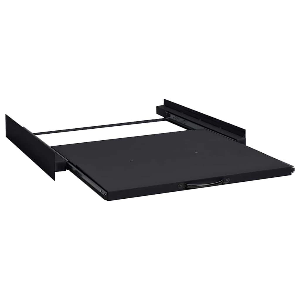 Waschmaschinenregal Schwarz 60 x 60 x 8 cm Stahl | Stabile Stahlkonstruktion, Praktischer Griff, Einfache Montage, Für Waschraum