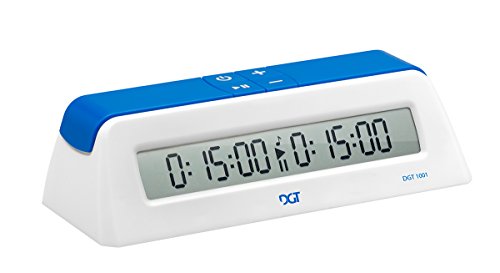 ChessCentral's DGT 1001 - Blue/White - Chess Game Clock & Timer - Play Chess, Have Fun E-Book (2 Item Bundle) by ChessCentral