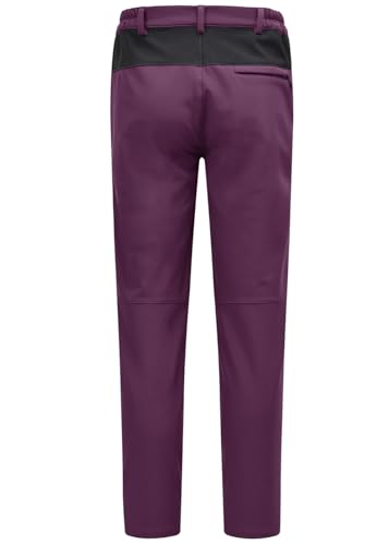donhobo Hose Damen Outdoor Wanderhose Wasserdicht Softshellhose Fleecefutter Warm Atmungsaktiv Berghose Funktionshose Trekkinghose Lila L