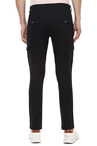 Image of Louis Philippe Men's Slim Fit Solid Cotton Blend Cargos