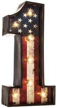 Marquee Sign No. 1 Stars & Stripes Metal LED Marquee Sign