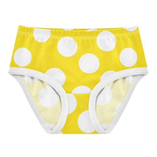 Artistic Toddler Girls Underwear 2t Cotton Cute Panties Girl White Polka Dots Bright Yellow Kids Undies Briefs