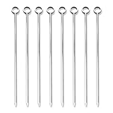 PuTwo Stainless Steel Martini Glass Cocktail Picks, 4.25Inch, Silver