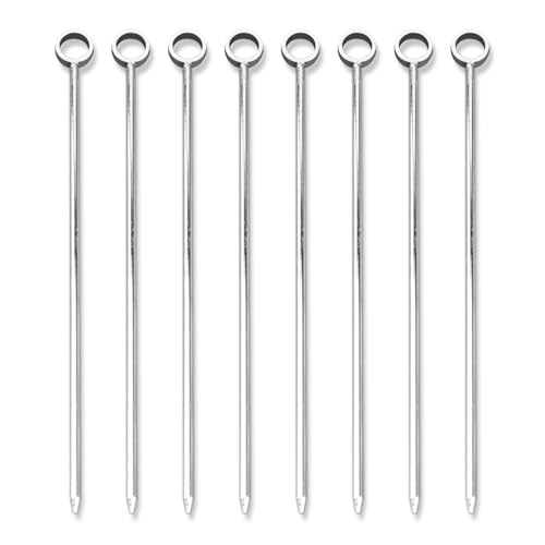 PuTwo Stainless Steel Martini Glass Cocktail Picks, 4.25Inch, Silver