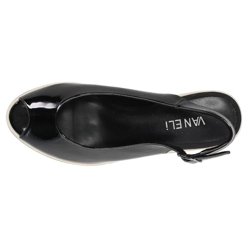VANELi Womens Baise Peep Toe Slingback Pumps Dress Casual Casual Low Heel 1-2" - Black - Size 7 M4