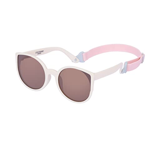 Cocosand Baby Sunglasses With Strap Polarized Flexible Retro Cat Eye For Toddler Kids Boys Girls Age 0-24 Months, Beige #TOP15