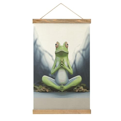 Decoración vintage de rana de yoga: póster con colgante FekiLoot