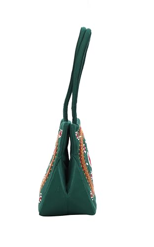 Image of srishopify handicrafts Eco Friendly Top Handle MINI Bags For Women Fabric Traditional Design Small Hand Bag Ladies Woman Birthday Gift Item Mothers Day Sister Wife Female 8 Inch Multicolor