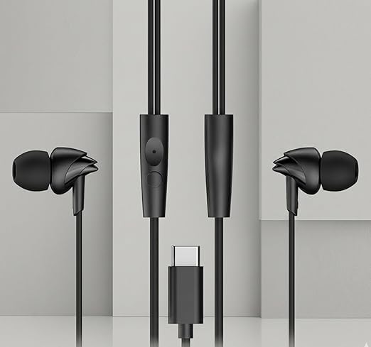 Dxebec Boat 300C Type-C Wired Earphones Black - Image 2