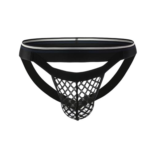 Fishnet Thongs for Men Hollow Out Jockstrap Underwear Mens Sheer Mesh Jockstraps Sexy See Through Briefs