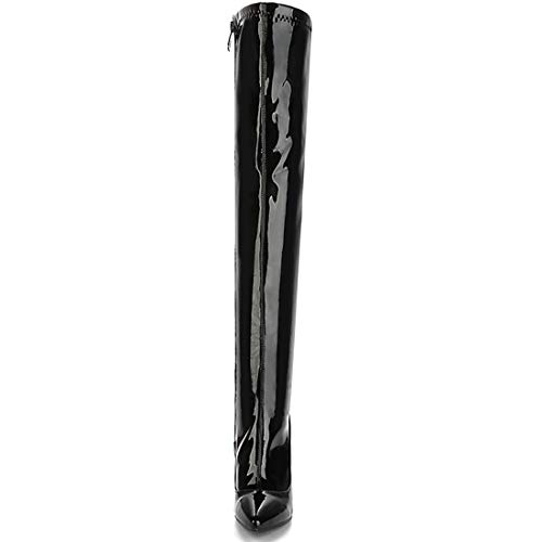 MAVMAX Womens Side Zipper Stiletto Heel Pointed Toe Thigh High Boots3