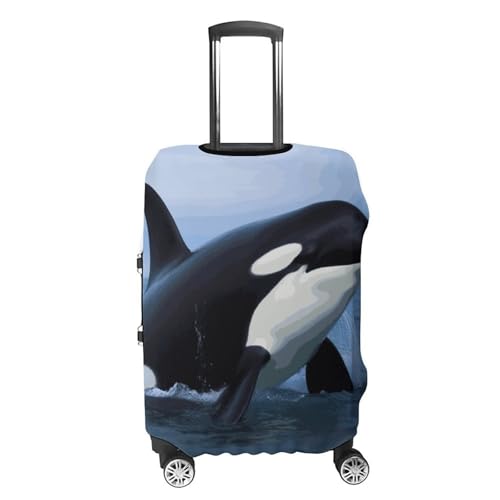 Carry on Luggage Cover Killer Whale Suitcase Covers for Luggages Tsa Approved Travel Luggage Sleeve Protector Elastic Suitcase Protector Anti-Scratch Washable Fits 19-30 Inch Case -XL4